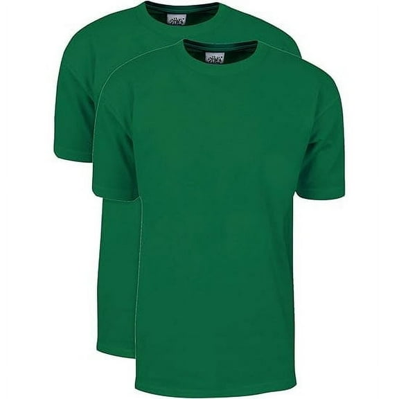 2 Pack Shaka Wear Men's Max Heavyweight Short Sleeve Crew Neck T-Shirt - Kelly Green - Medium