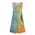 thumbnail image 7 of LTTVQM Sundresses for Girls 4-5 Casual Floral Print Sleeveless Sundress Comfy Crew Neck Tank Dress Trendy Cover Up Dresses with Pockets Blue 4-5, 7 of 7