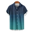 thumbnail image 4 of Kaemgyyd Big and Tall Men Short Sleeve Shirts Stylish Gradation Print Button down Tee Casual Vacation Beach Summer Tops with Pocket, 4 of 6