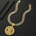 thumbnail image 5 of Hip Hop Rotate the disc Pendant Necklace With 15mm Crystal Cuban Chain HipHop Iced Out Bling Necklaces Men Women Fashion Charm Jewelry, 5 of 8