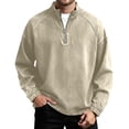 thumbnail image 3 of Quarter Zip Pullover Men 2026 Fall Winter Long Sleeve Retro Western Cowboy Casual Stand Collar Pullover Sweatshirt, 3 of 5
