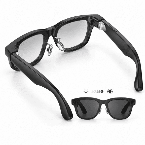 UBABAI AI Smart Glasses with Camera, 4K Video, Photochromic Lenses, 32GB