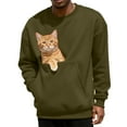 thumbnail image 7 of Feancey Pet Pouch Sweatshirt for Men Cat and Dog Carrier Sweatshirts Puppy Pocket Crewneck Pullover Unisex Animal Holder Long Sleeve Tops Army Green M, 7 of 7