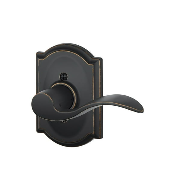 Schlage F170 ACC 716 CAM RH Right Handed Accent Door Lever with Camelot Trim, One Sided Non-Turning Dummy Door Handle, Aged Bronze C63