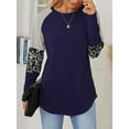 thumbnail image 6 of SWQZVT Fall Tops for Women's Long Sleeve Shirts Neck Striped Printed ToTunic Top Casual Pullover T Shirt Graphic Tees, 6 of 8