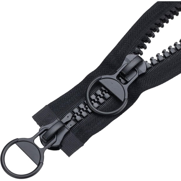 Plastic 2-Way Separating Zipper 75 cm No.10 Heavy Duty Black for Coats and Jackets