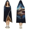 thumbnail image 3 of Shark Wearable Blanket Soft Cozy Plush Fleece Blanket Hoodie for Couch, Hooded Blanket Decorative for Shark Lovers, 3 of 6
