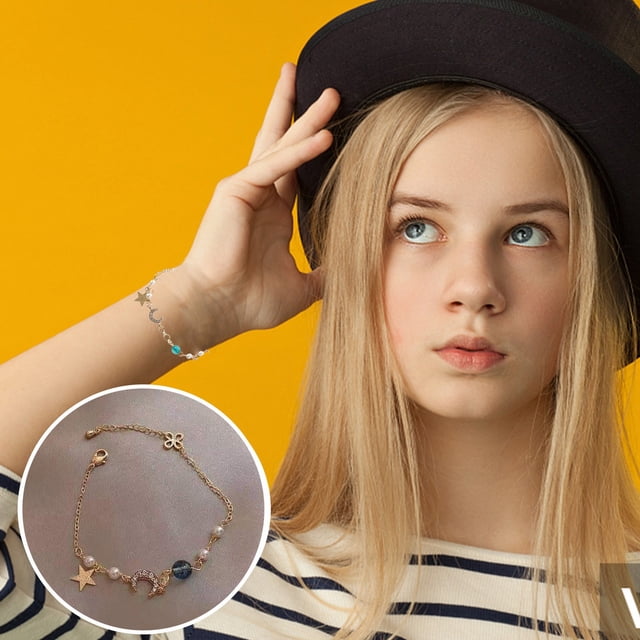 Pulseras para mujer, regalos para mujer, linda pulsera de estrella para niña, dulce pulsera de circonitas pequeñas para amigas. Una pulsera.