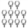 thumbnail image 2 of 10PCS Lifting Eye Bolt Screw 304 Stainless Steel Silver Heavy Duty M6 for Wire Rope Lifting, 2 of 8