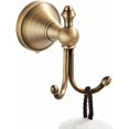 thumbnail image 6 of ABPETE Antique Brass Towel Hook, Brass Bathroom Robe Hook, Rustic Double Towel Hooks Bath Farmhouse Coat Clothes Hook Wall Mounted for Bathroom Kitchen Washroom, 6 of 6