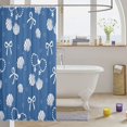 thumbnail image 3 of Manfei Marine Shell Bowknot Shower Curtain 72Wx78L,Pearl Heart Bath Curtain, 3 of 5