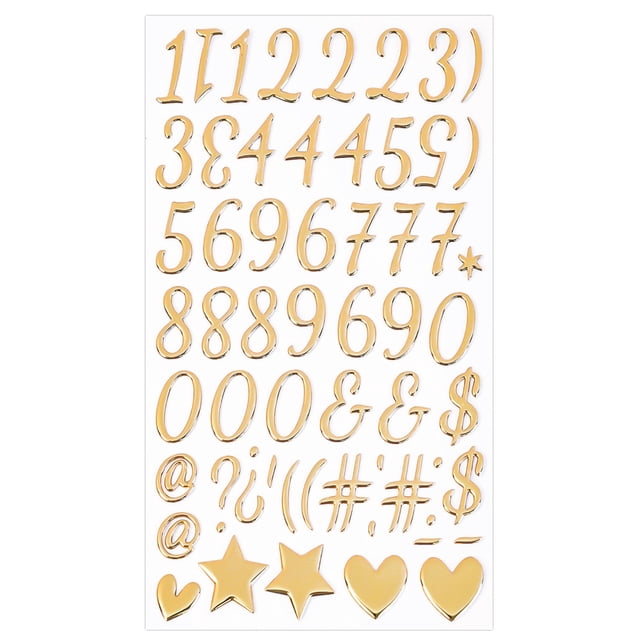Gold Puffy Letter Stickers For Christmas Stockings Initials DIY Journaling Scrapbooking Decor 1 Pack