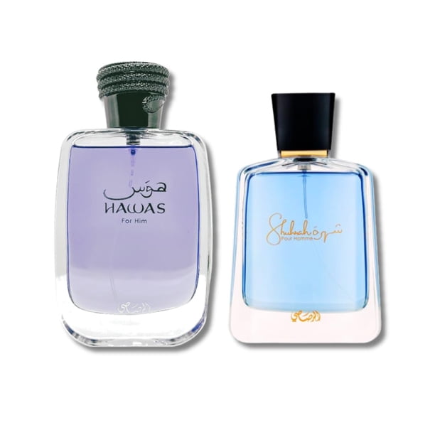 Perfume Rasasi Hawas para hombre de 100 ml y Shuhrah para hombre de 90 ml