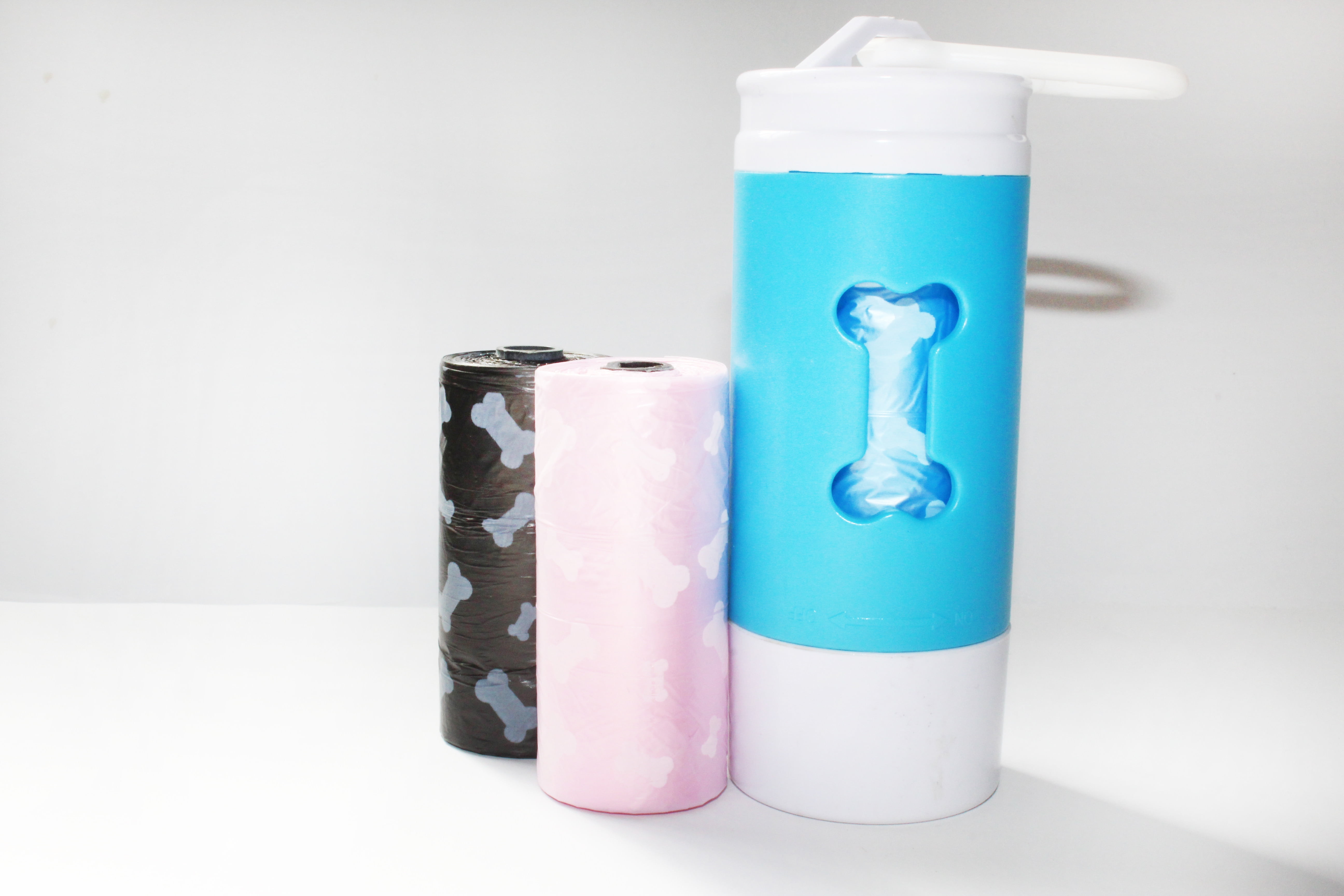 Tail Lights LED Poop Bag Dispenser with Leash Clip & 3 Refills (30 Bags Total), Multiple Colors Available