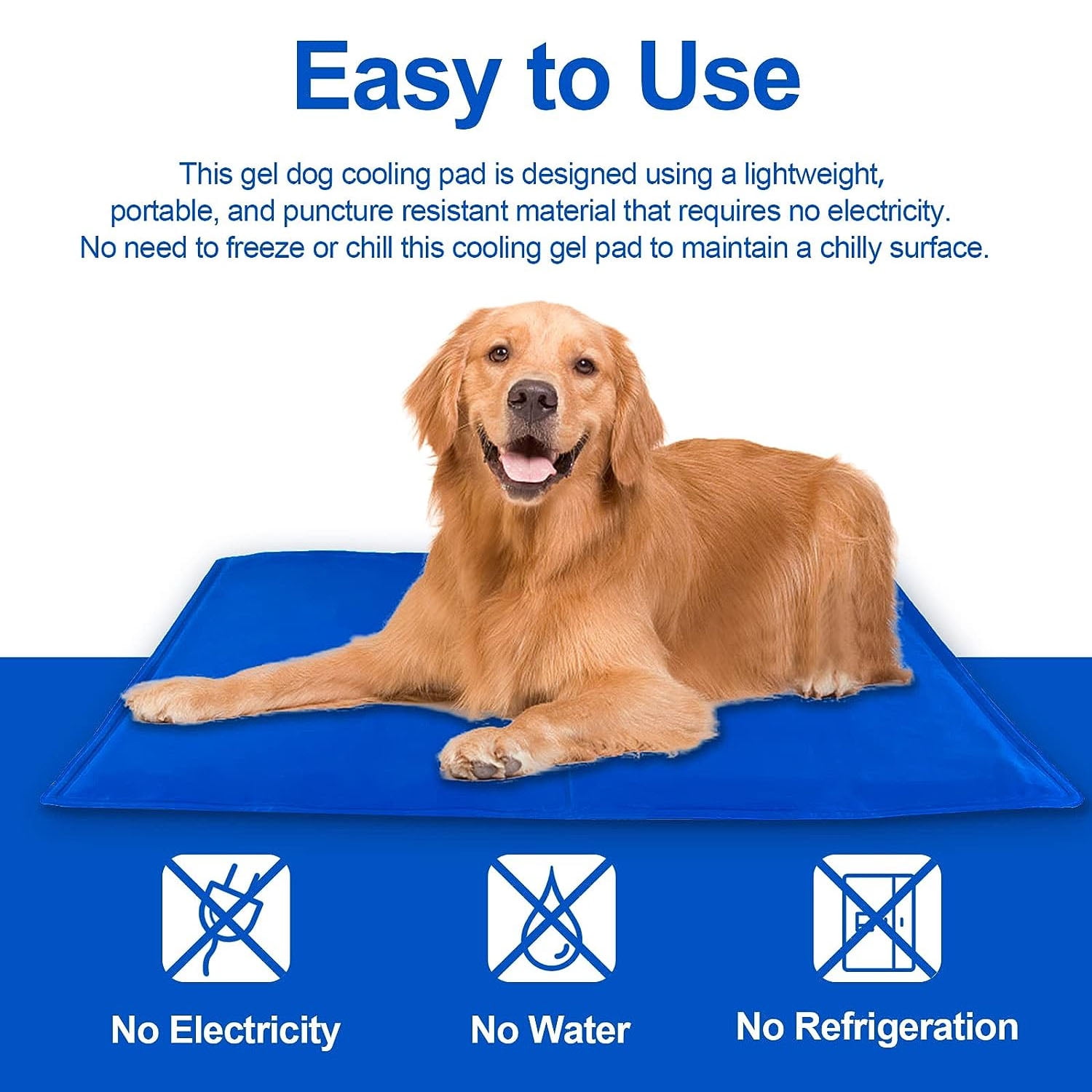 Pefilos 25" Dog Cooling Mat Pad for Kennels, Crates and Beds, Non-Toxic, Durable Solid Self Cooling Gel Material. No Refrigeration or Electricity Needed, Blue S Pefilos 25" Dog Cooling Mat Pad for Kennels, Crates and Beds, Non-Toxic, Durable Solid Self Cooling Gel Material. No Refrigeration or Electricity Needed, Blue S