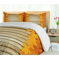 thumbnail image 5 of Ambesonne Fall Duvet Cover Set, Fallen Leaves Rustic Style, 2-Calking, Pale Coffee Marigold, 5 of 7
