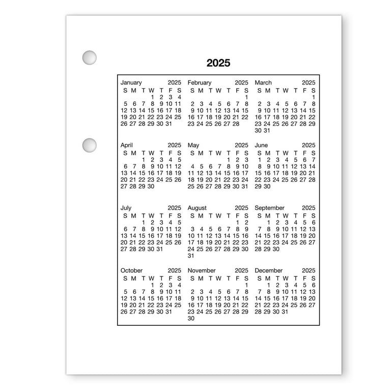 Desk Calendar Refill 2025