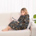 thumbnail image 4 of Spooky Halloween Pattern Blanket Hoodies for Kids 6-13YR Oversize Wearable Blanket Hoodies for Boys Girls Teens, 4 of 7