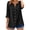 Black, variant on Women's Embroidered Boho Style Roll Ruffed Sleeve Blouse Summer Solid V Neck Casual Loose Fit Tunic Top Fashion Beach Vacation Clothes White