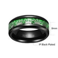 thumbnail image 2 of Crown Matching Rings Couple Ring Green 1CT CZ Women Wedding Ring Set Male Titanium Band, 2 of 6