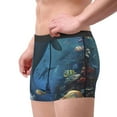 thumbnail image 2 of Susaid Underwater Dolphin Print Men's Mesh Boxer Briefs Cooling Breathable Sports Underwear Wide Waistband Boxer Briefs W/Fly-Small, 2 of 5