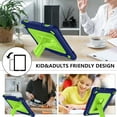 thumbnail image 6 of FIEWESEY for Amazon Fire HD 8 2022 Tablet Case,Shoulder Strap Soft Silicone&Hard Back Shockproof Kids Case for Amazon Fire HD 8/HD 8 Plus 2020/2022(10th/12th Gen)+Screen Protector(Navy/Green,1Pcs), 6 of 6