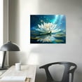 thumbnail image 4 of Nawypu Zen Wall Art White Water Lily Canvas Wall Art Lotus Flower Bloom in Water Print Picture Artwork for Bathroom Yoga Spiritual Living Room Decor, 4 of 5