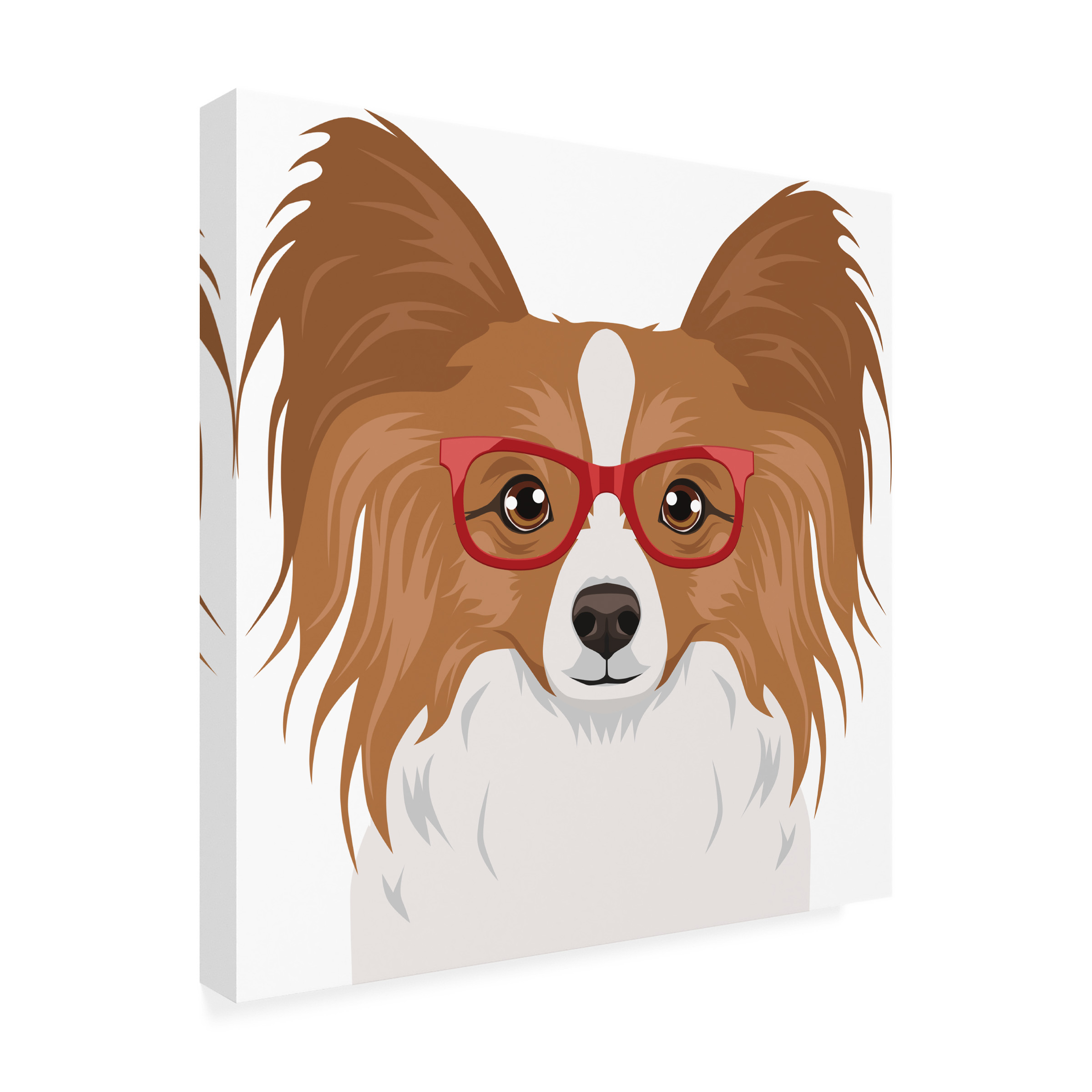 Furbaby Affiliates 'Papillon Wearing Hipster Glasses' Canvas Art