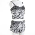 Douhoow Women Velvet Pajamas Summer Sleepwear Loungewear Sling Crop Top