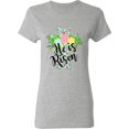 thumbnail image 3 of Inktastic He is Risen Floral Print Cross with Beautiful Flowers Women's T-Shirt, 3 of 5