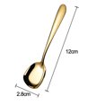 thumbnail image 2 of Stainless Steel Square Spoons, Rice Spoons, Soup Spoons, Mirror Polish, Set of 3 (gold utensils), 2 of 5