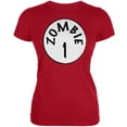 thumbnail image 1 of Halloween Zombie 1 un Costume Rouge Juniors T-Shirt Doux, 1 of 1