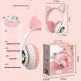 thumbnail image 5 of Cat Ears Headphones Flash Light Wireless With MIC Control LED Kid Girl Stereo Cute Music Helmet Bluetooth Phone Headset Earphone, 5 of 5