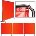 thumbnail image 5 of BENTISM Welding Screen 6' x 6' Welding Curtains Flame Retardant 3 Panel Welding Curtain with Frame and Wheels, Translucent Welding Shield, Flame Resistance Weld Curtain, Adjustable Size, Red, 5 of 8
