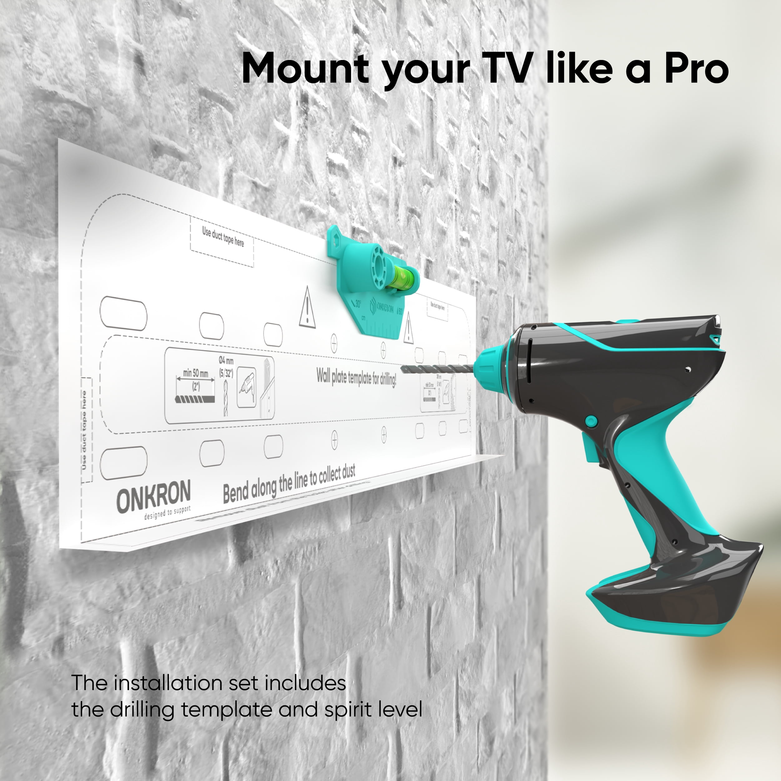ONKRON Ultra Slim TV Wall Mount - Fixed TV Wall Mount for Most 35-65 inch Flat / Curved TVs up to 123 lbs, Low Profile TV Mount, Wall Mount TV Bracket, Max 400x400mm VESA Wall Mount, Black