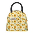 thumbnail image 2 of Haiem Yellow White Plaid Sunflower Printed Lunch Bag Women, Lunch Box Lunch Bag for Women, Small Leakproof Cute Lunch Tote Large Capacity Reusable Insulated Cooler Lunch Container, 2 of 6