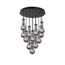 126-451-1P-BK-G451-5SM Innovations Lighting Owego - 12 Light Cord Hung Pendant In Art Deco Style-11.25 Inches Tall and 24.38 Inches Wide-Matte Black