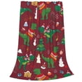 thumbnail image 2 of Fotbe Dinosaur Christmas Happy New Year Manta de Franela Acolchonada con Estampado, Súper Suave y Esponjosa, Extra Grande para Sofá, Cama, Uso Todo el Año-50"x40", 2 of 7