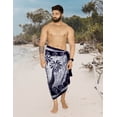 thumbnail image 5 of HAPPY BAY Men's Pareo Standard Vacation Dashiki Sarong Full Beach Wrap One Size Navy Blue-N922 Summer Vacation Party, 5 of 5