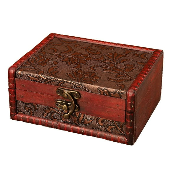 BCLONG Vintage Wooden Storage Box With Buckle Jewelry Storage Box Organization Box