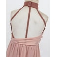 thumbnail image 5 of Sinleey Kids Girls Lyrical Dance Dress Leotard Halter Neck High Low Chiffon Overlay Skirted Leotard Dusty Pink 8, 5 of 7