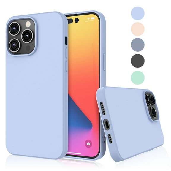Takfox For Apple iPhone 14/14 Pro/14 Plus/14 Pro Max Case,Liquid Silicone Case with Microfiber Lining Slim Soft Shockproof Gel Rubber Case Cover,Purple