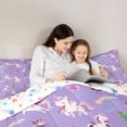 thumbnail image 4 of Metsweet Magic Horse Full Size Bedding Sets 7 Pieces, Cute Floral Rainbow Butterfly Full Size Bed in a Bag, 4 of 6