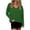 Green, variant on Womens Blouses Casual Solid Pleated Long Sleeve V-Neck Tops Daily Shirts S-2XL