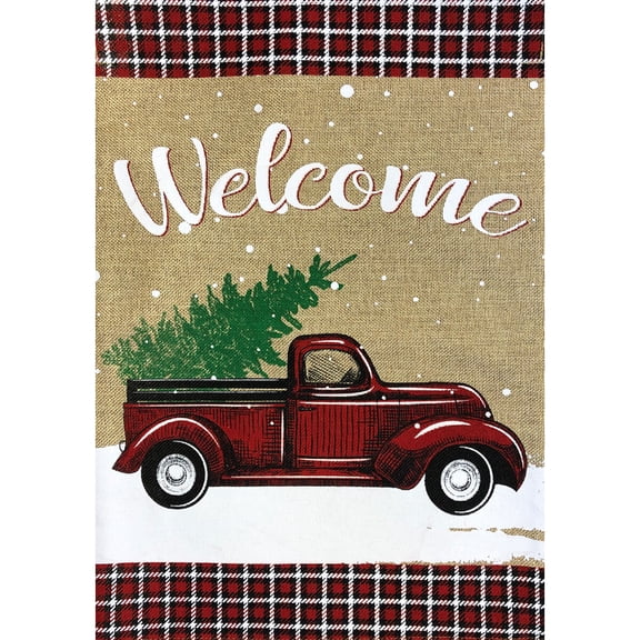 Briarwood Lane Winter Christmas Garden Flag 12x18 For Outdoor Winter Truck Burlap For Christmas Garden Flag Flags For Outside
