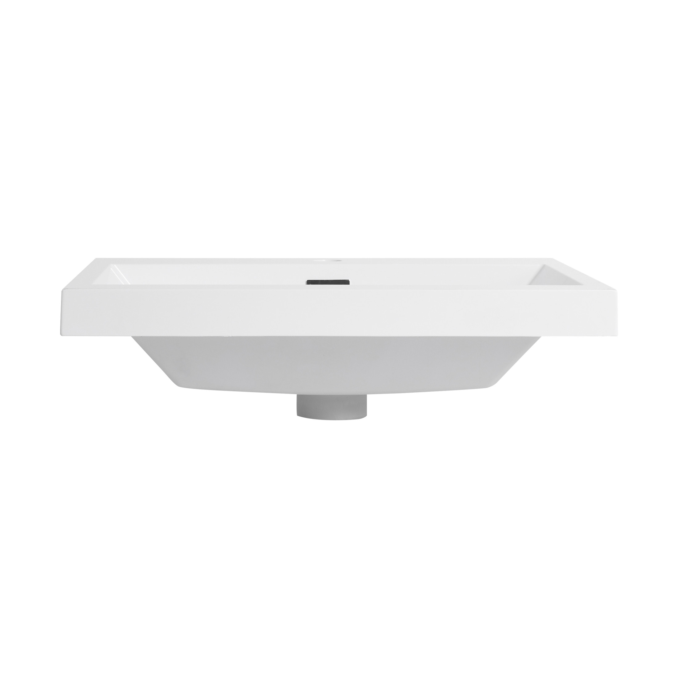 Noble House 24" Resin Bathroom Vanity Top Sink, Modern Integrated Basin, Easy-Clean, Scratch-Resistant, Glossy White