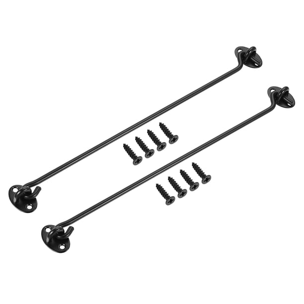 Gancho de cabina de 14" con tornillos de acero inoxidable 201 negro 2 paquetes