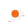 thumbnail image 4 of Bling Jewelry Womens 1CT Lab Created Fire Opal Round Solitaire Stud Earrings 6MM, 4 of 5
