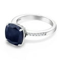 thumbnail image 3 of Gem Stone King 4.72 Ct Cushion Blue Sapphire 925 Sterling Silver Ring, 3 of 5
