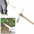 thumbnail image 2 of Axes de Jardinage en Acier Inoxydable Double Tête Pioche Désherbage Houe Pioche en Acier Inoxydable avec Poignée en Bois, 2 of 9
